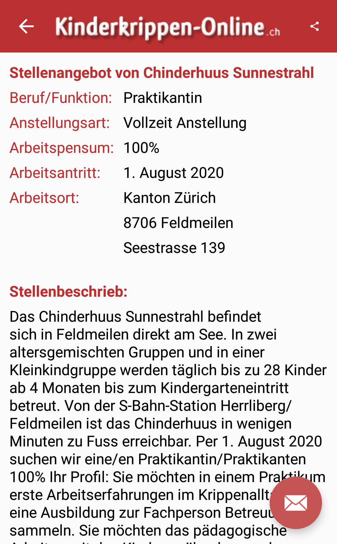 Android-App - Krippenstellen und Kindertagesstätten