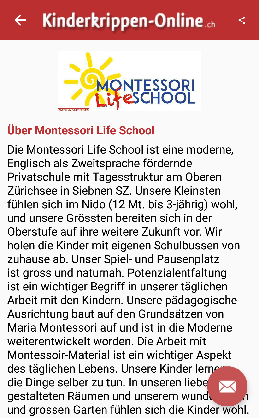 Android-App - Krippenstellen und Kindertagesstätten