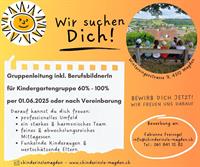 GruppenleiterIn (Kindergartengruppe) und BerufsbildnerIn, 60-100%, Magden